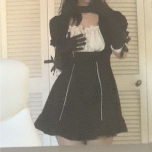 Black dress with white details